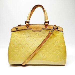 Authentic Louis Vuitton Brea MM Yellow Vernis Hand Bag mn574-121725